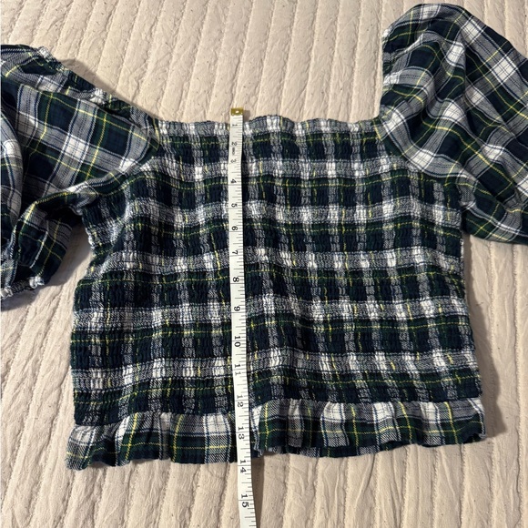 American Eagle | Puff Sleeve | Plaid | Top | Size Medium - Picture 8 of 11